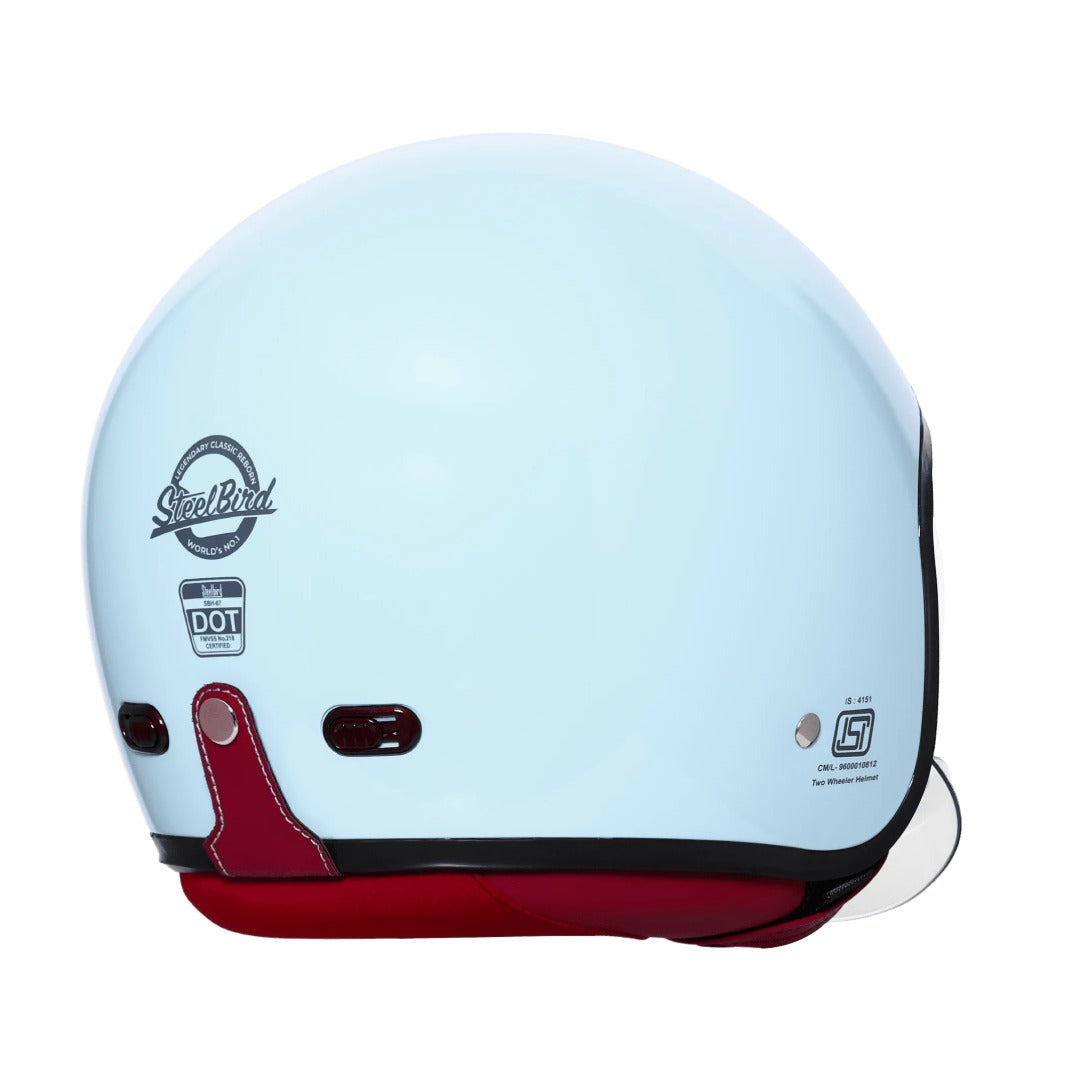 Steelbird SBH 67 Vintage Mist Green Half Face Helmet