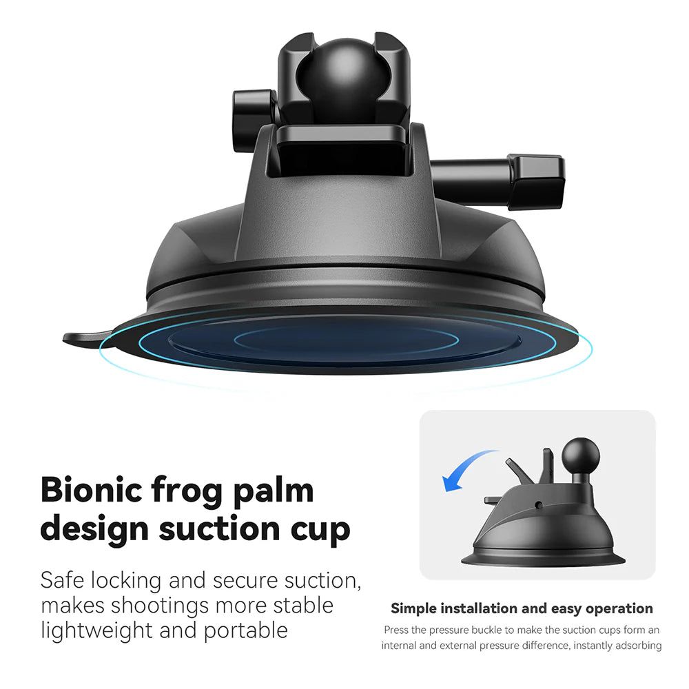 TELESIN Upgraded General Suction Cup Mount for Action Cameras
