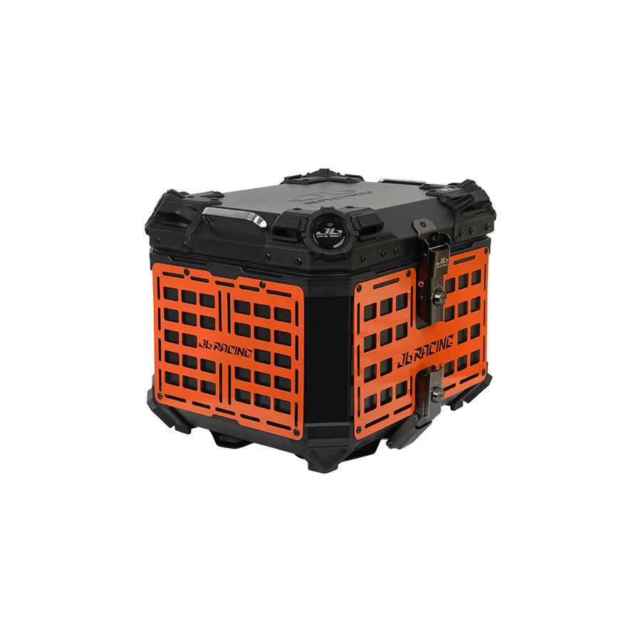 JB RACING Top Case 55L FENCE V1.0 PREMIUM BLACK WITH BACKREST PAD