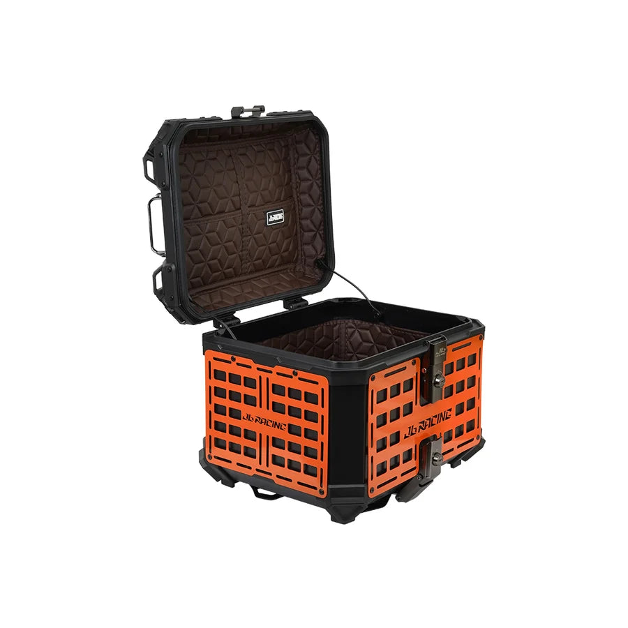 JB RACING Top Case 55L FENCE V1.0 PREMIUM BLACK WITH BACKREST PAD