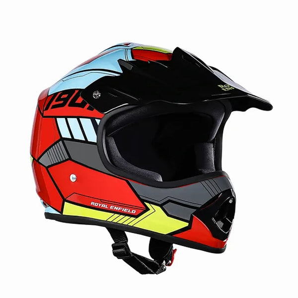 Red and black dirt bike online helmet