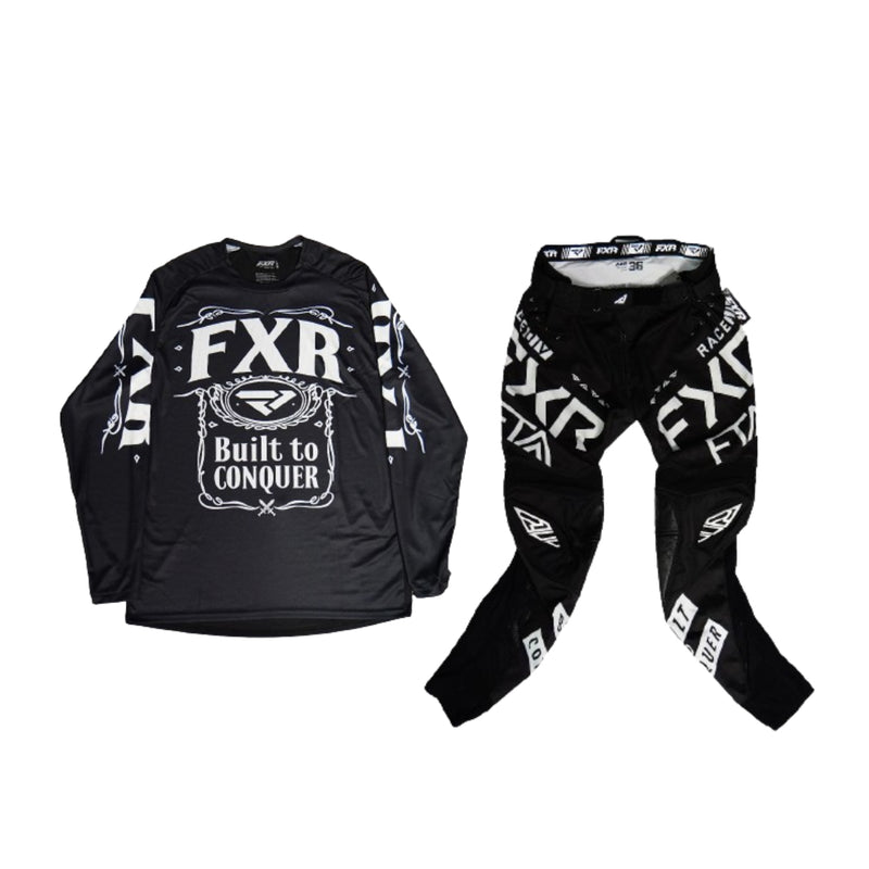 FXR Clutch Conquer Motocross Jersey Black White With Pant/Jersey/Pant