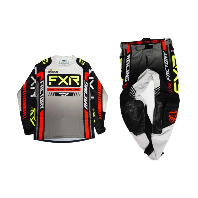 2023 FXR Racing Clutch Pro Jersey Grey Black HiVis With Pant/Jersey/Pant
