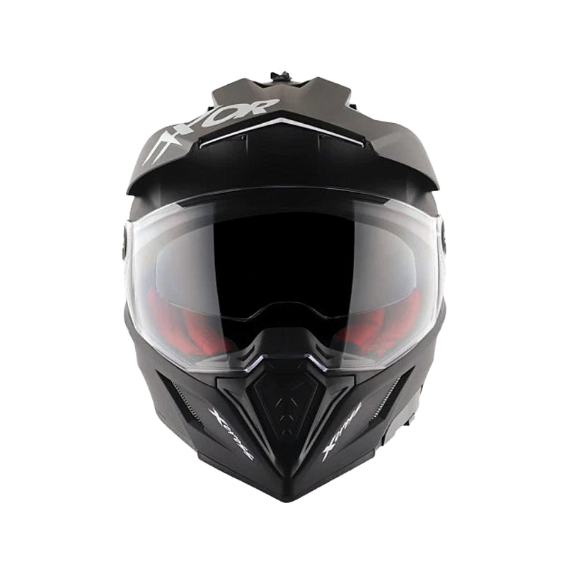 AXOR XCross Dual Visor Solid Black Red Helmet