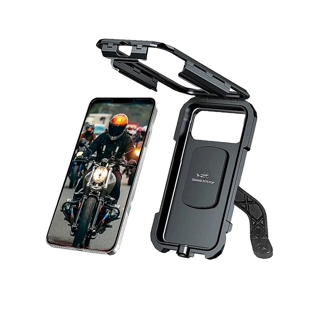 Grand Pitstop Waterproof Mobile Holder Mirror Mount Without Charger- Black