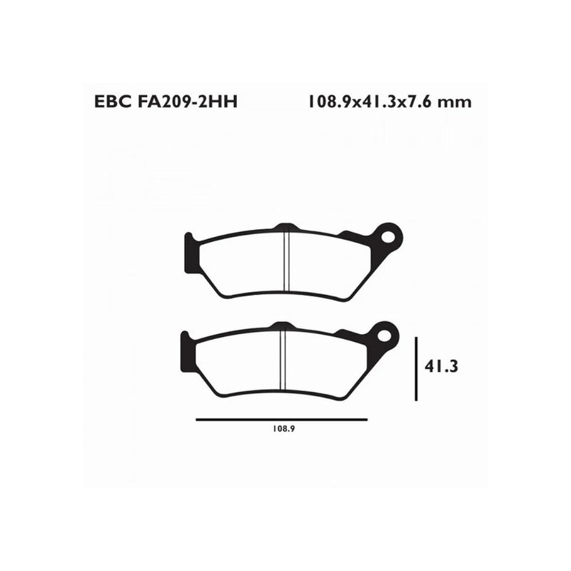 EBC Double-H Sintered Front Brake Pads for Benelli TRK502X (FA209/2HH)