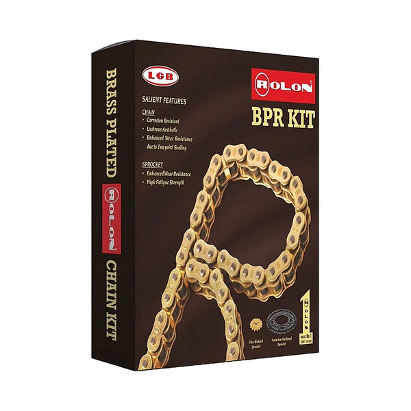 Royal Enfield Meteor 350 /NEW CLASSIC 350/Hunter 350 Rolon Brass chain & sprocket Kit