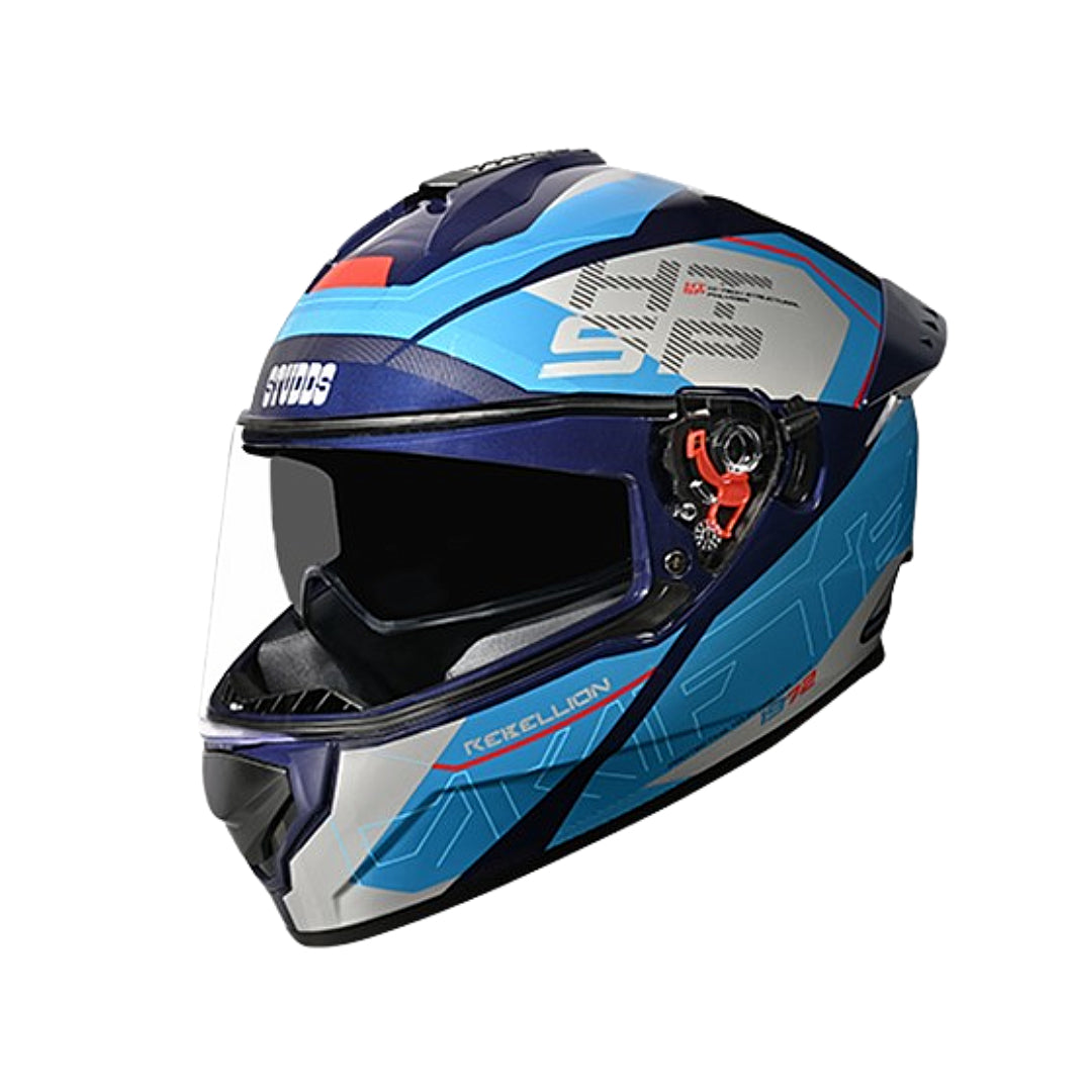 Studds Drifter D6 Rebellion Decor Helmet- Gloss/Matte Blue N1 Blue
