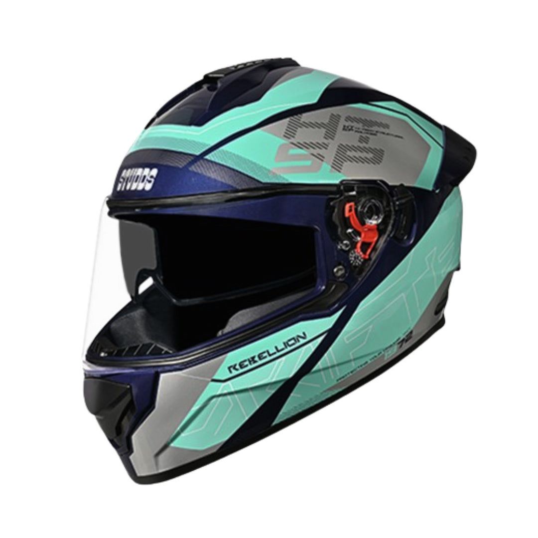 Studds Drifter D6 Rebellion Decor Helmet -Matt Blue Tarquoise