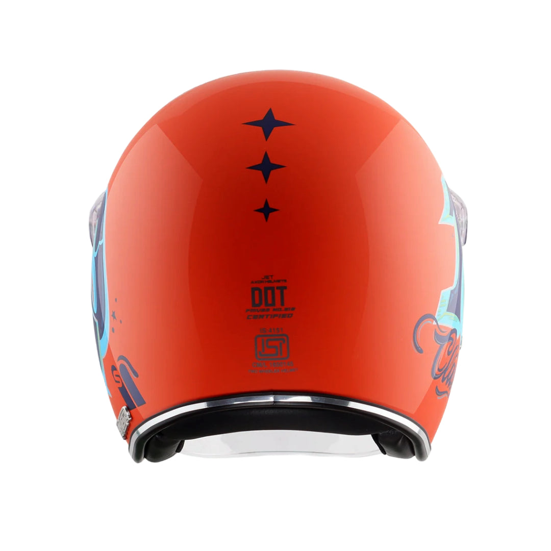 Axor Retro Jet Sportz C13 Helmet Orange Blue