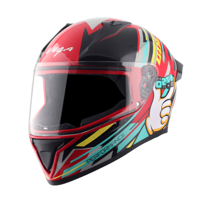 Vega Bolt Dice Red Black Helmet