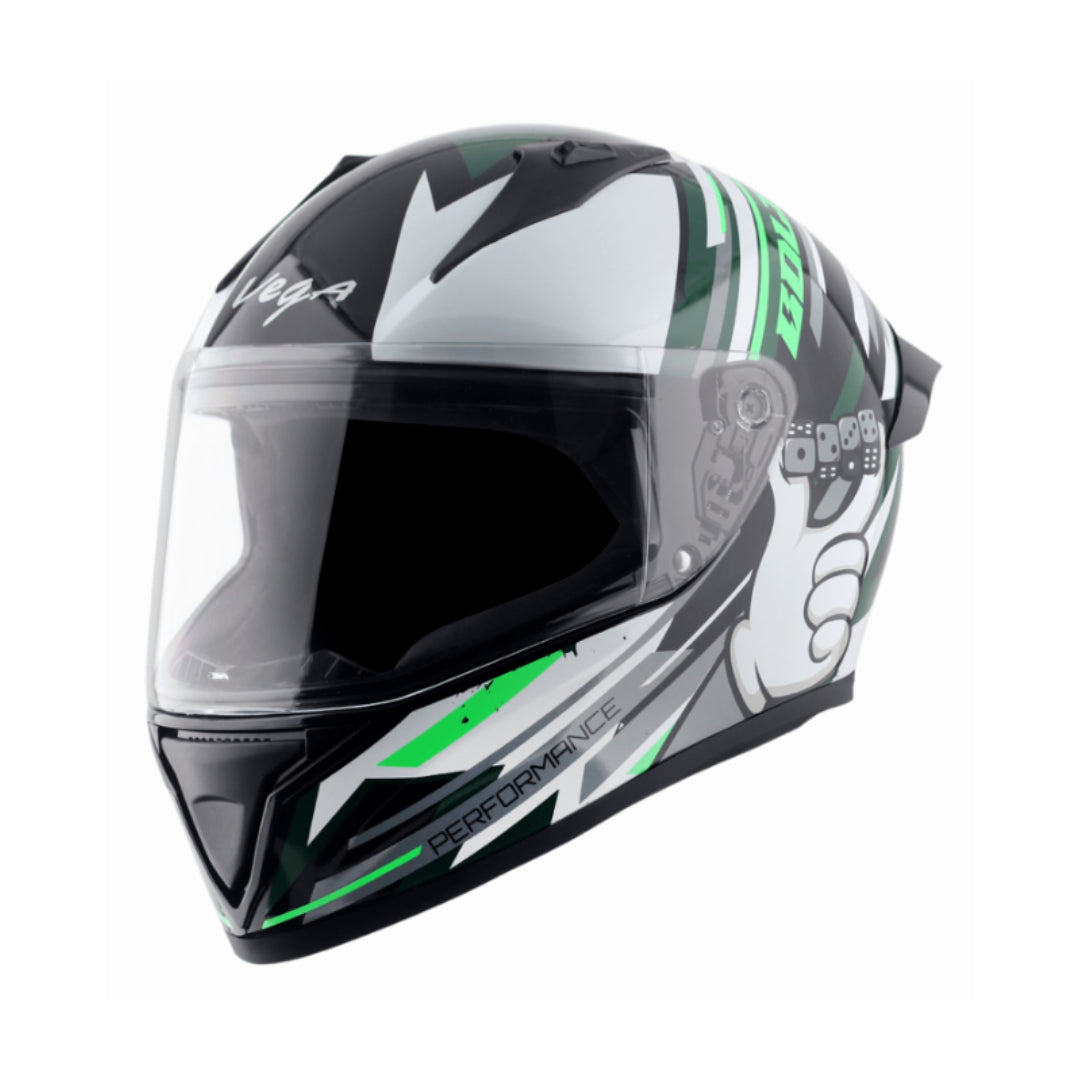 Vega Bolt Dice Black White Helmet