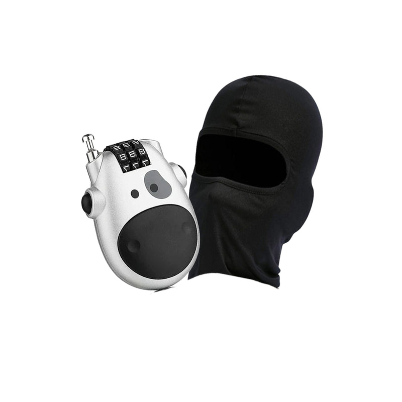 TBOLT Balaclava-Black/Cable Lock Silver-LGP Ridex -Combo