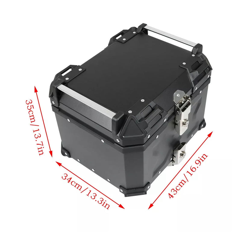LGP Premium X Aluminium Top Box 45l-Black Compatible For All Motorcycle