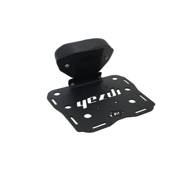 MotoCare CNC Carrier Plate with Backrest for Yezdi Adventure