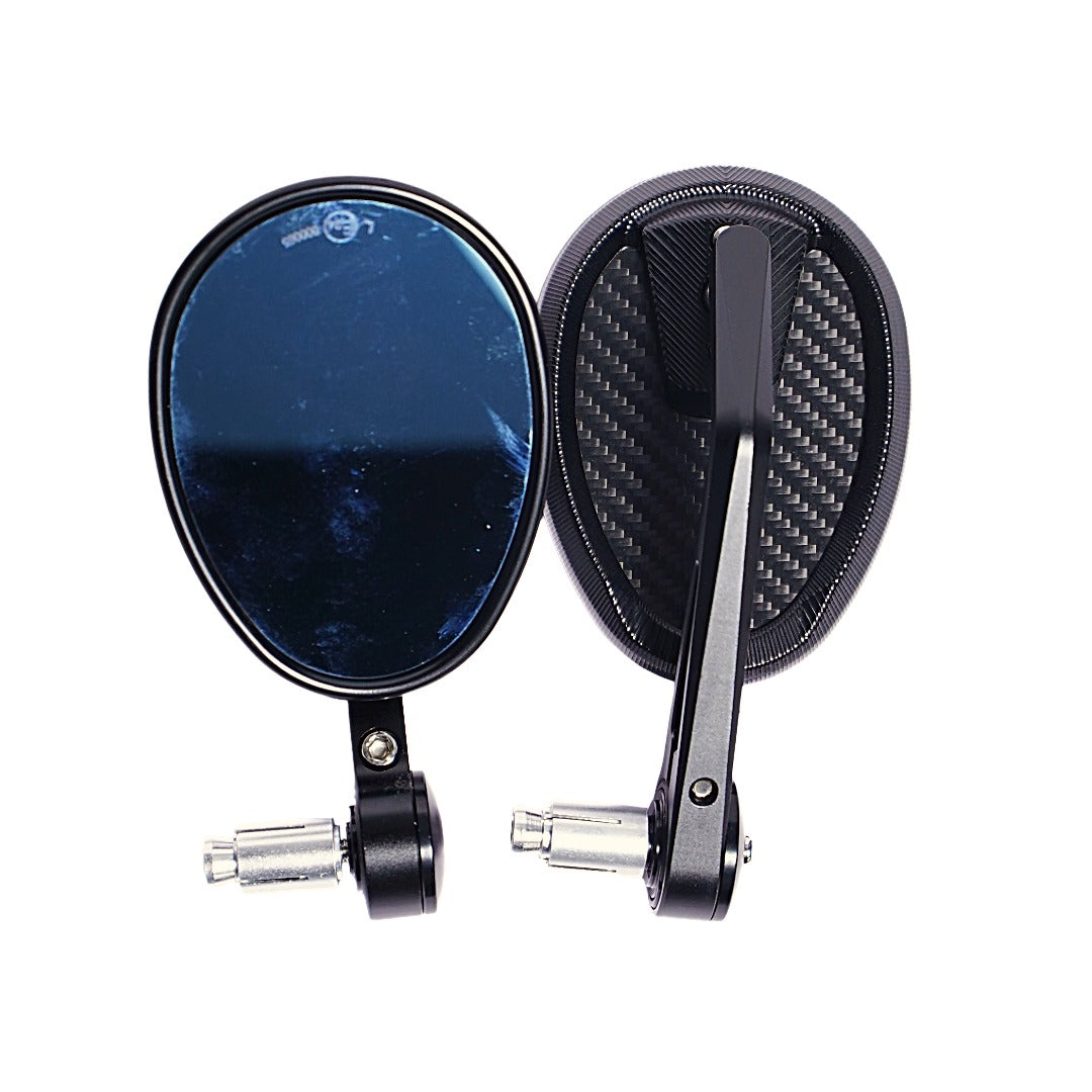 Premium Oval Bar End Mirror – Carbon Finish
