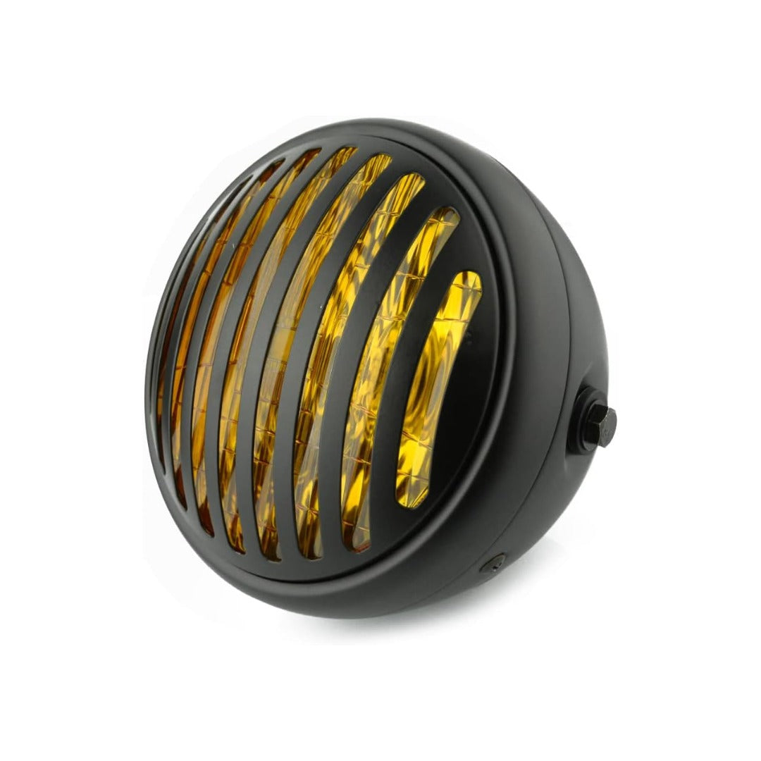Dual Light Retro Motorcycle Headlight With Grill