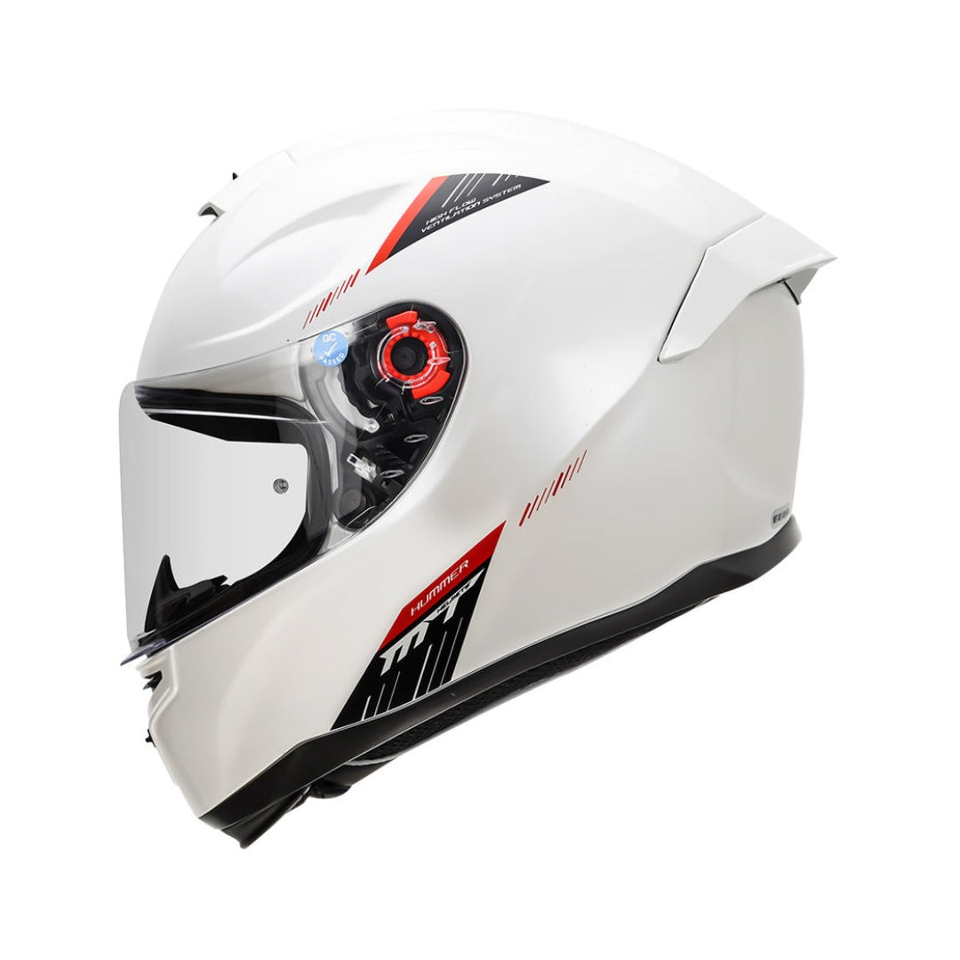MT HUMMER A0 SOLID GLOSS WHITE HELMET