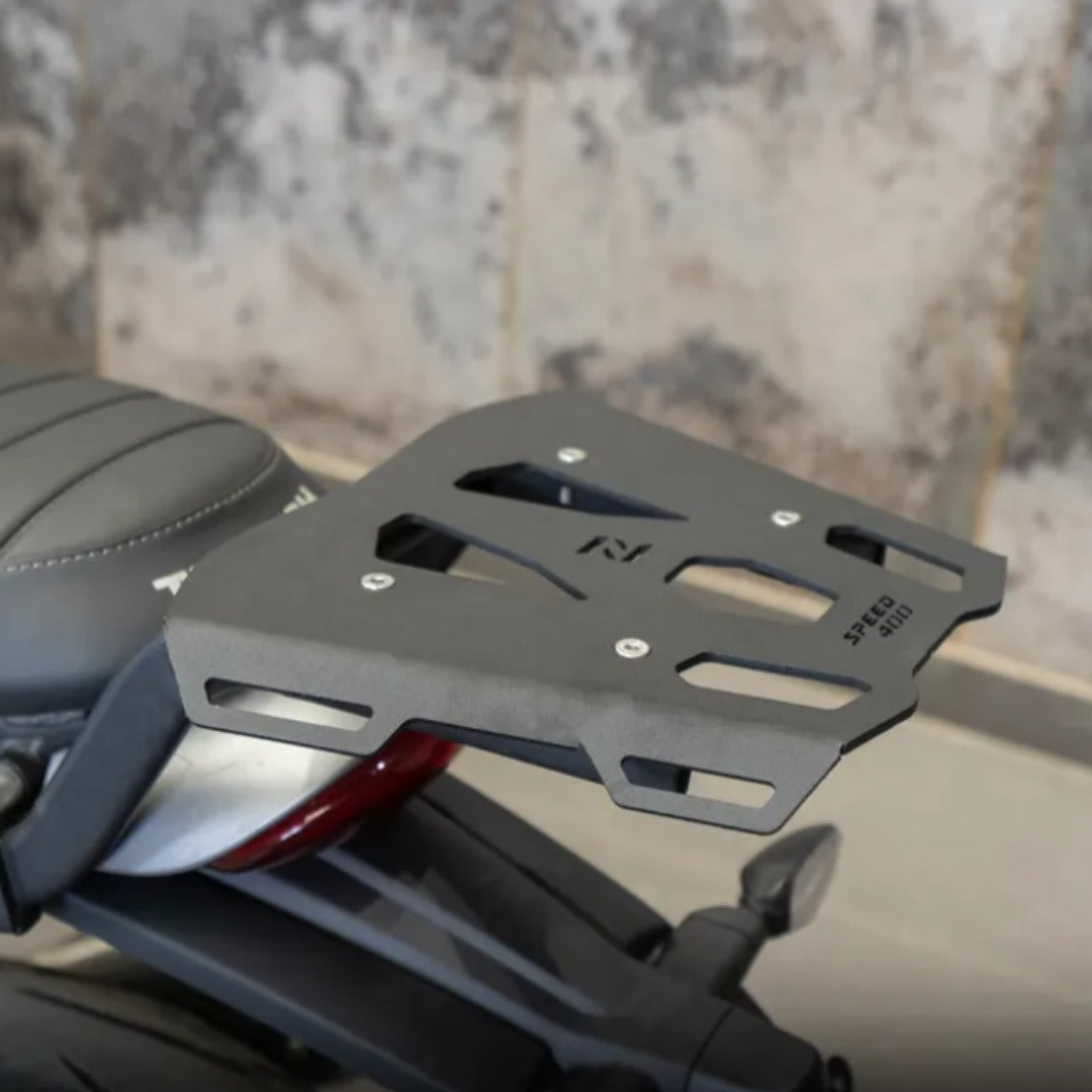 ZANA Top Rack with MS Plate T-2 Black for Triumph Speed 400