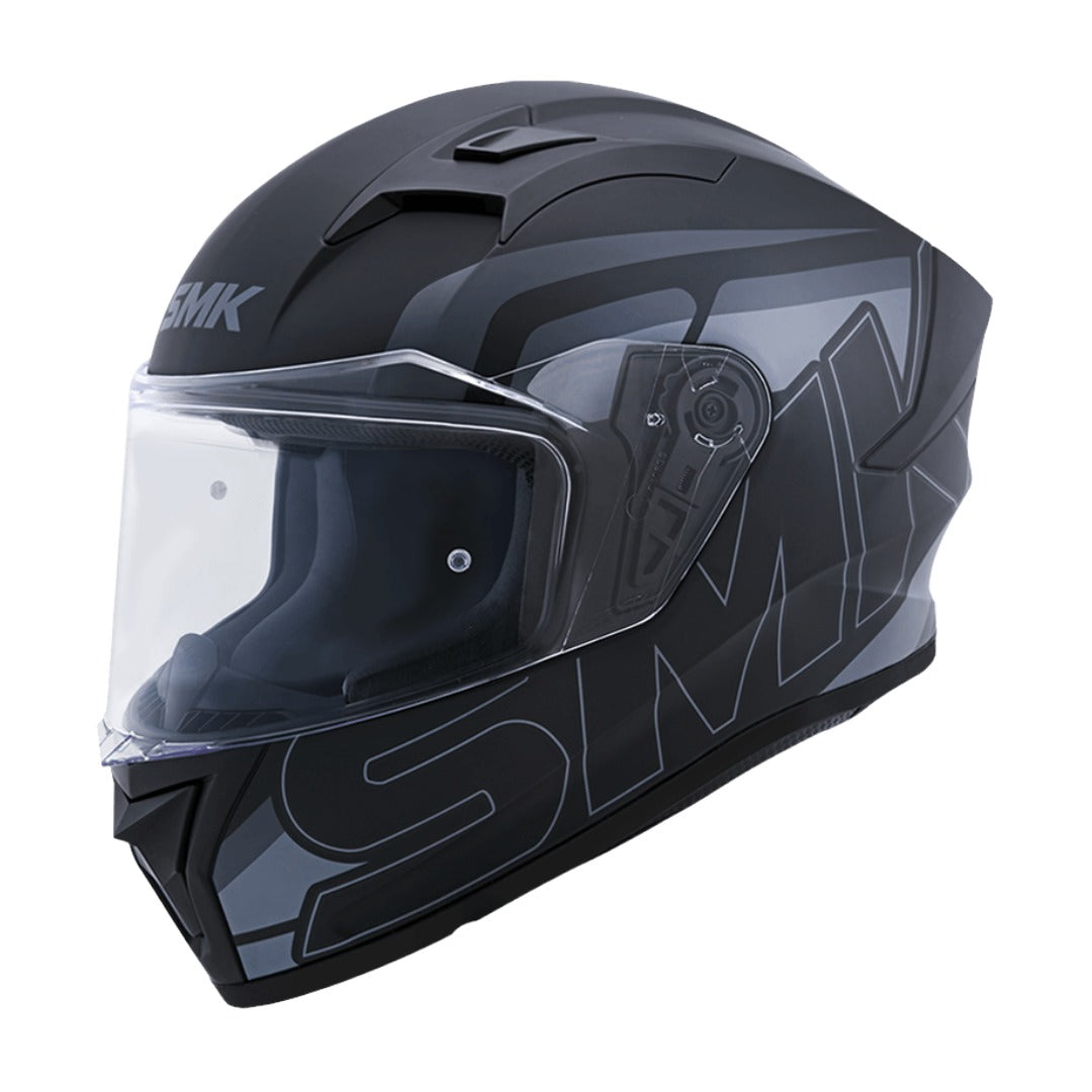 SMK Stellar Stage Gloss Black Grey Black-GL262 Full Face Helmet