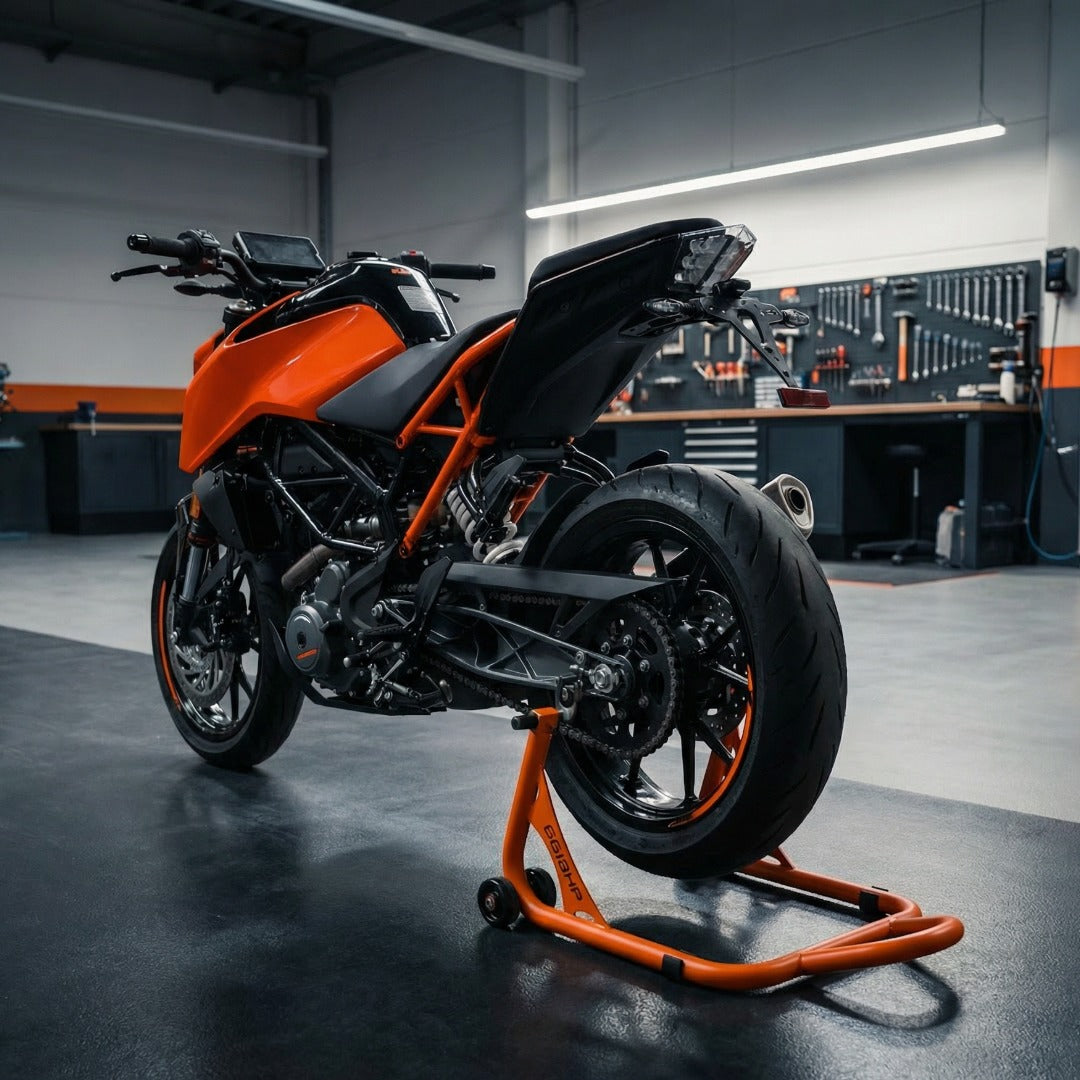 66BHP Motorcycle Universal Paddock Stand X-Lift | Spool & Swingarm Ready