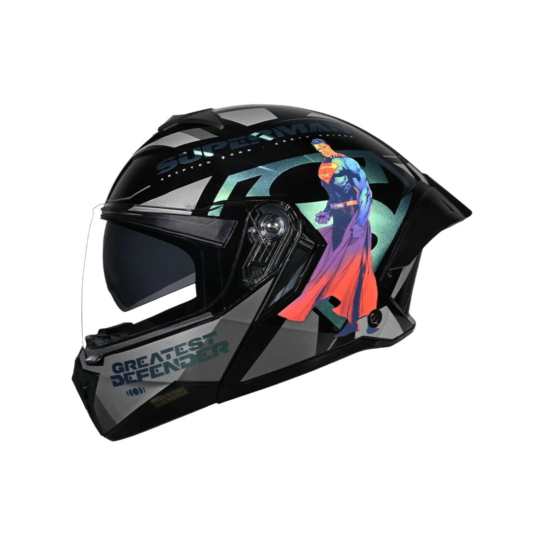 Studds Trooper Superman Edition Helmet – Black Chameleon Blue