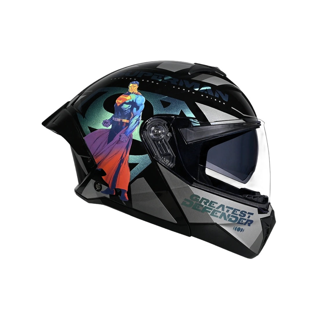 Studds Trooper Superman Edition Helmet – Black Chameleon Blue