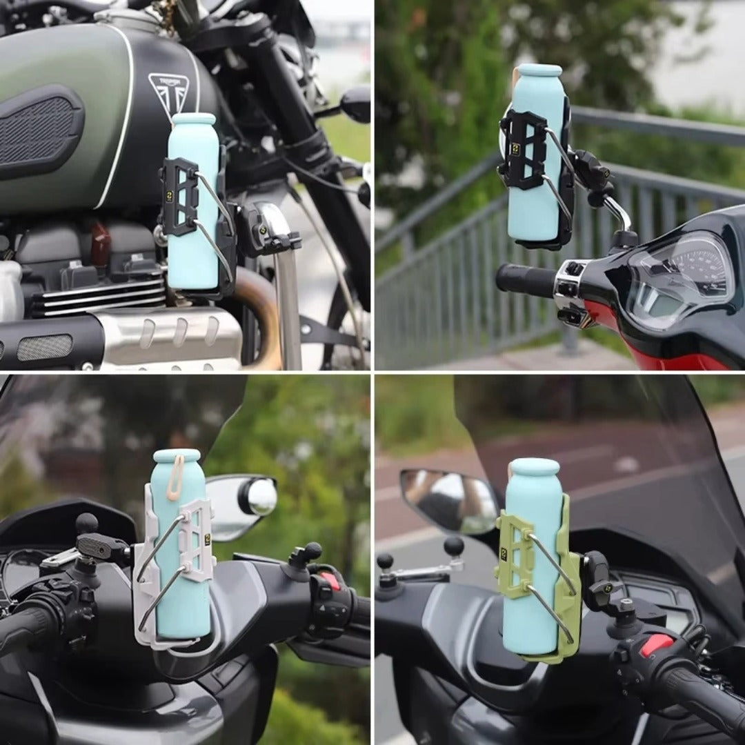 SMNU Universal Adjustable Handlebar Mount Water Bottle Cage | Shake-Free Holder for Bikes & Motorcycles