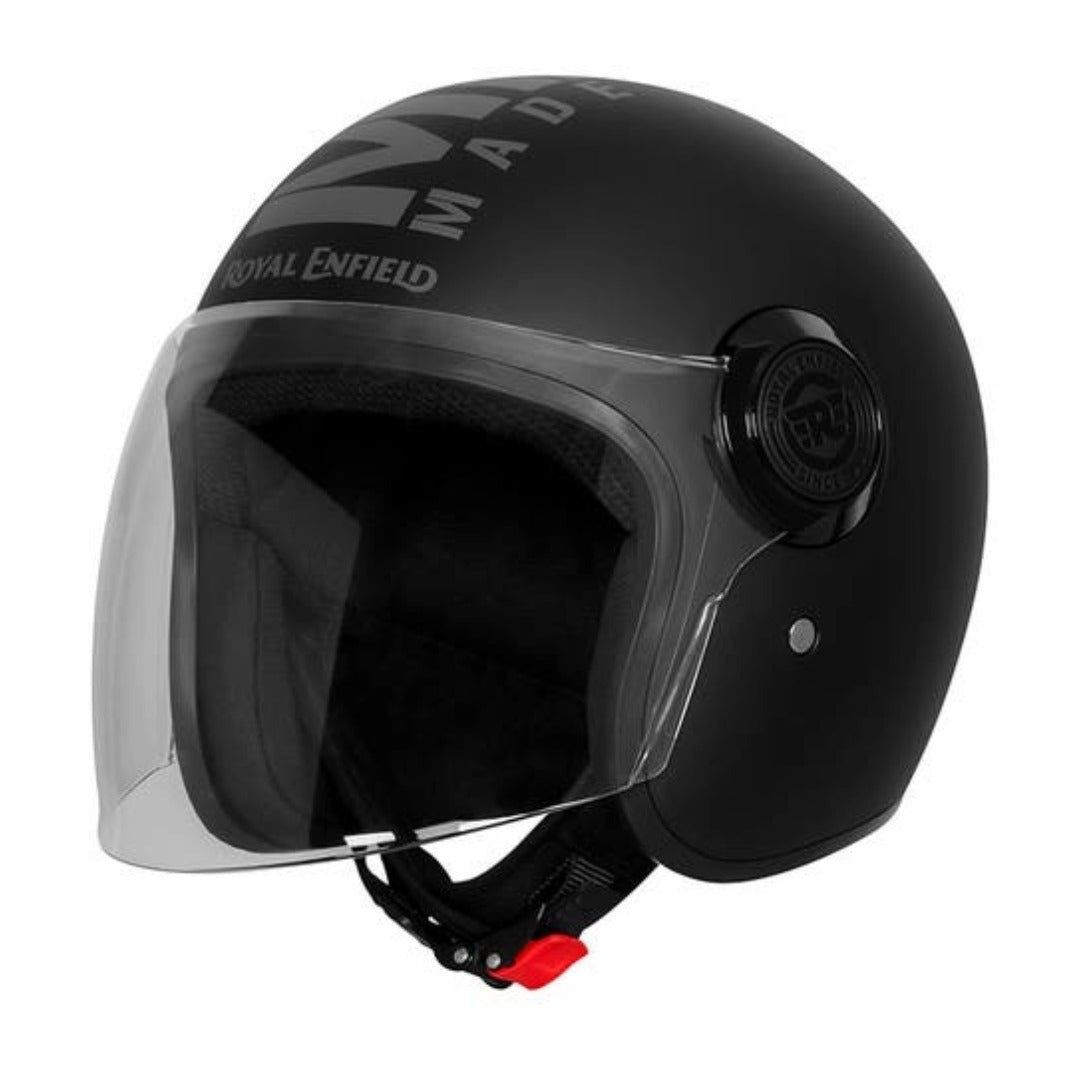 ROYAL ENFIELD MLG COPTER FACE LONG VISOR HELMET - MATT BLACK & GREY