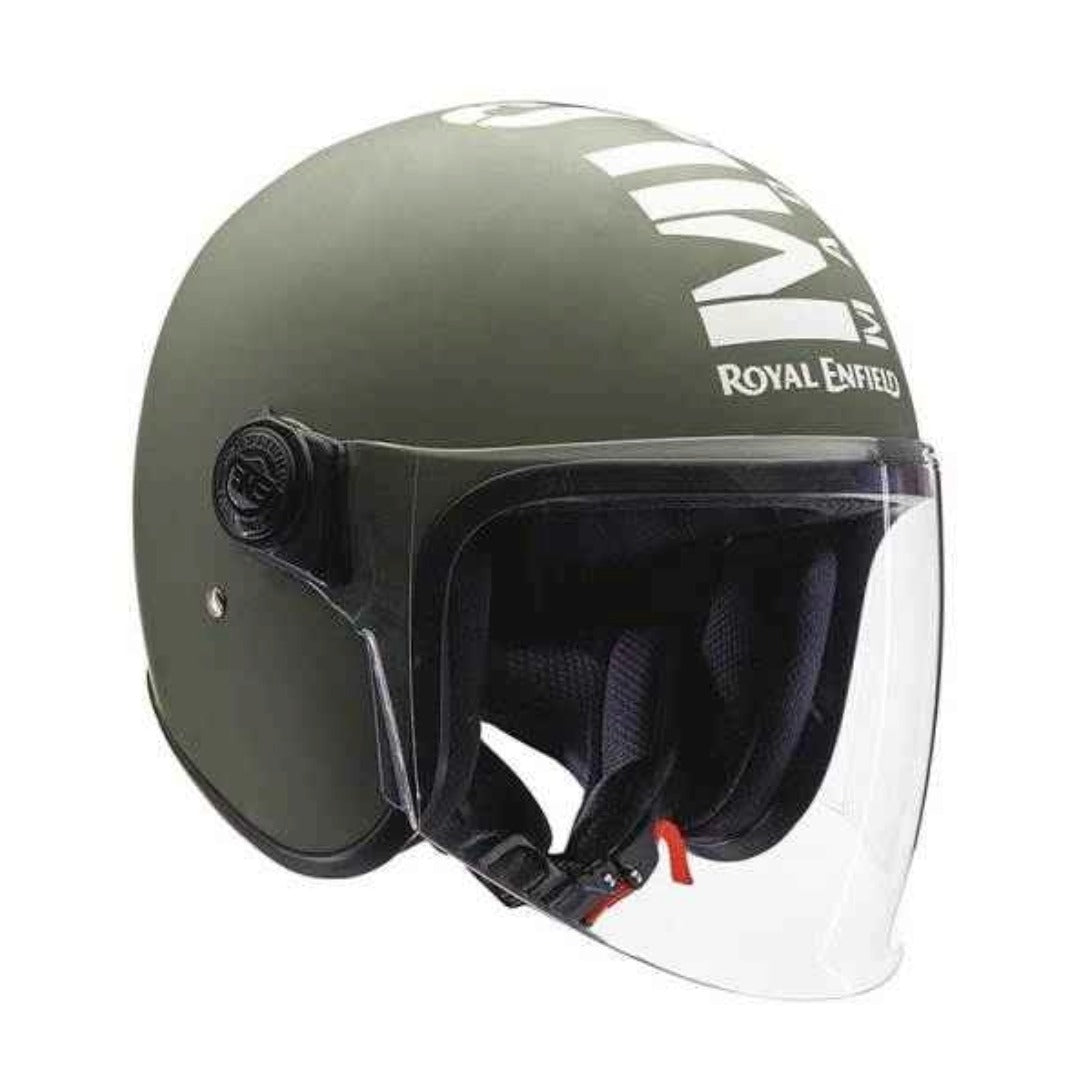 Royal Enfield MLG Copter Face Long Visor Helmet – Matt Battle Green