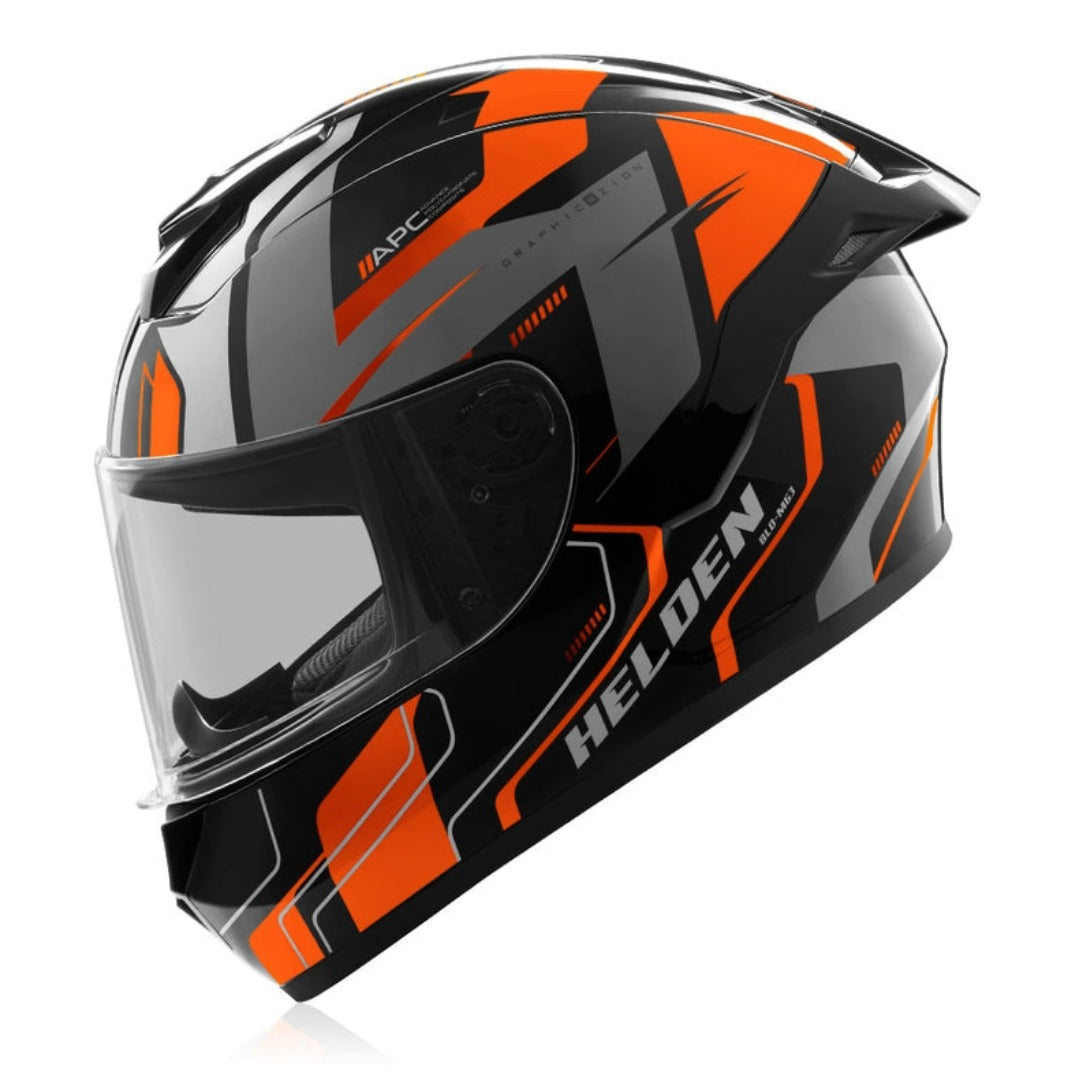 Helden Helmet – Orange / Black Gloss | Reise