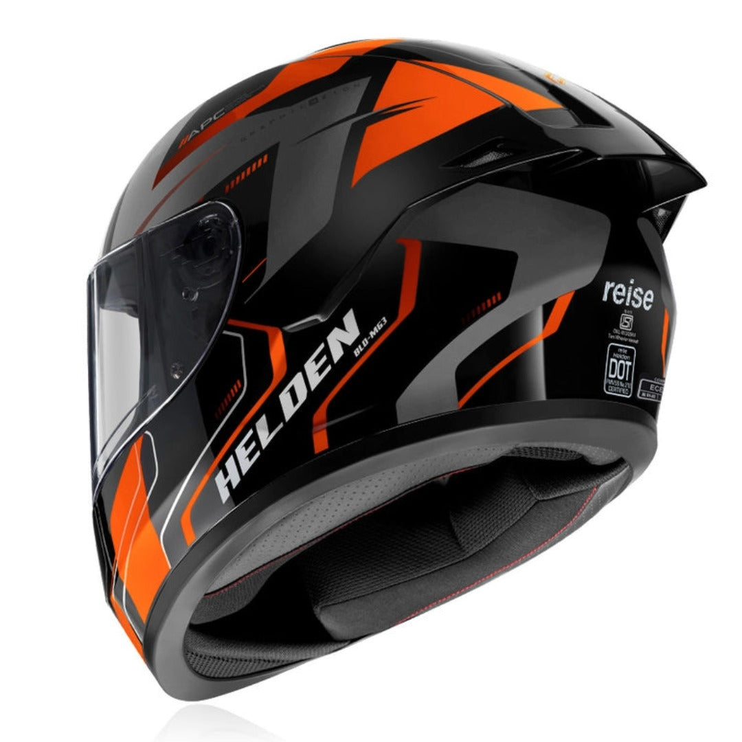 Helden Helmet – Orange / Black Gloss | Reise