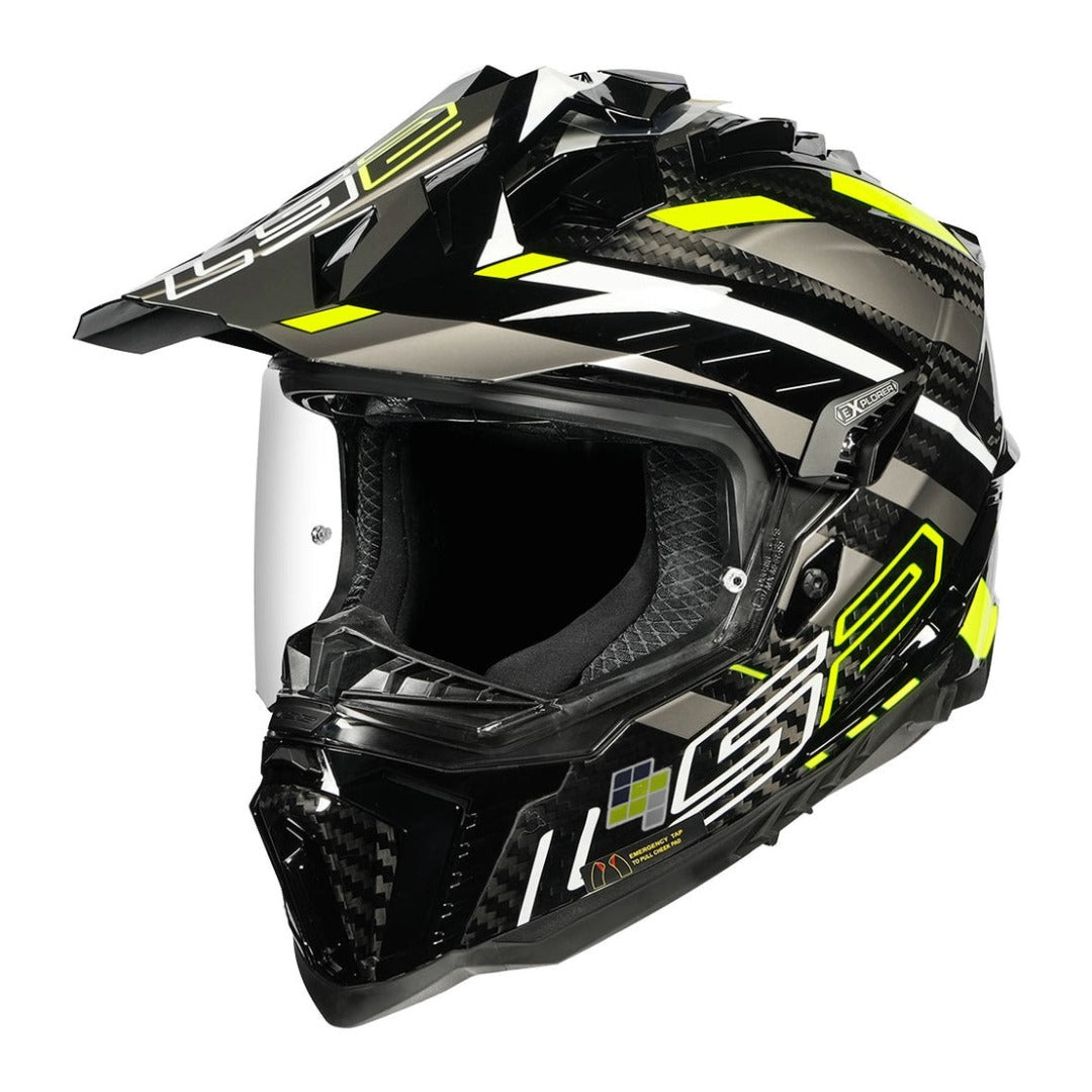 LS2 MX701 Explorer Edge Carbon Dual Sport Motorcycle Full Face Helmet