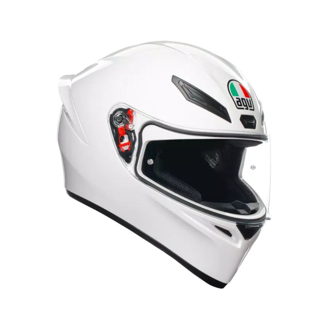 AGV K1 S Solid Gloss White Full Face Motorcycle Helmet ISI | ECE 22.06 Certified