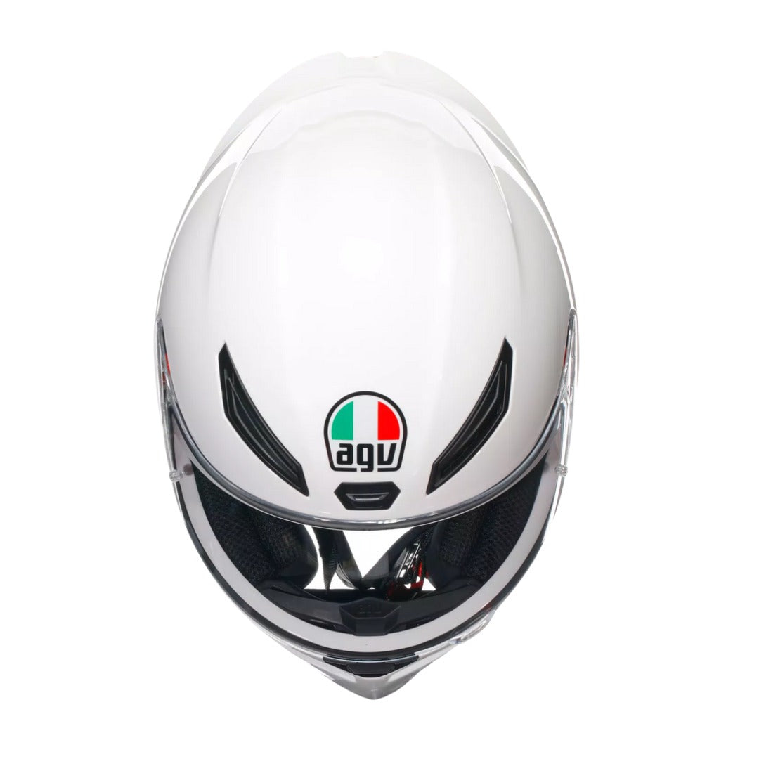 AGV K1 S Solid Gloss White Full Face Motorcycle Helmet ISI | ECE 22.06 Certified
