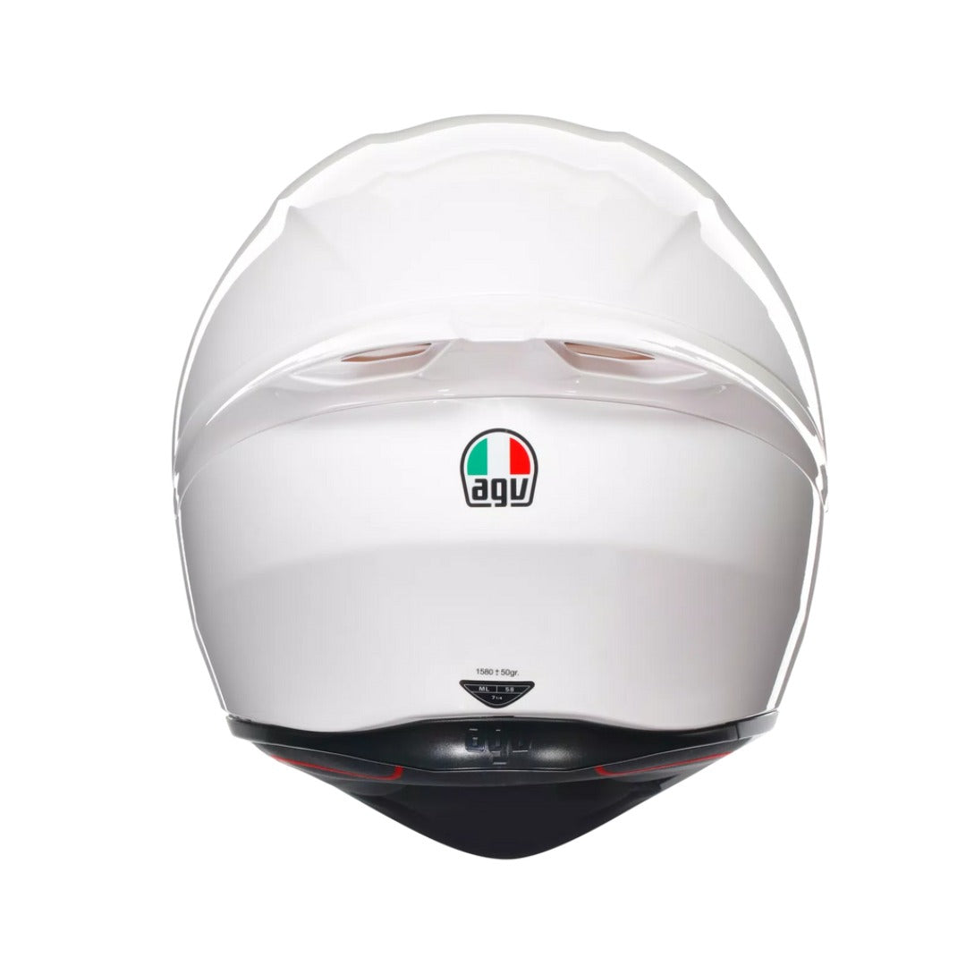 AGV K1 S Solid Gloss White Full Face Motorcycle Helmet ISI | ECE 22.06 Certified