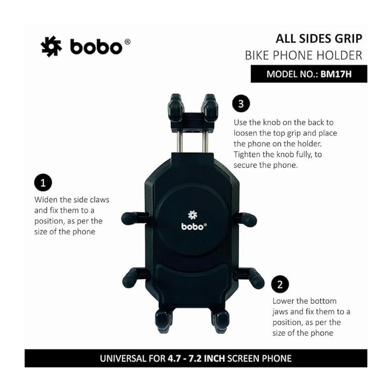 BOBO BM17H PRO Handlebar (or Mirror) Anti-Vibration Bike / Cycle Phone Holder Motorcycle Mobile Mount