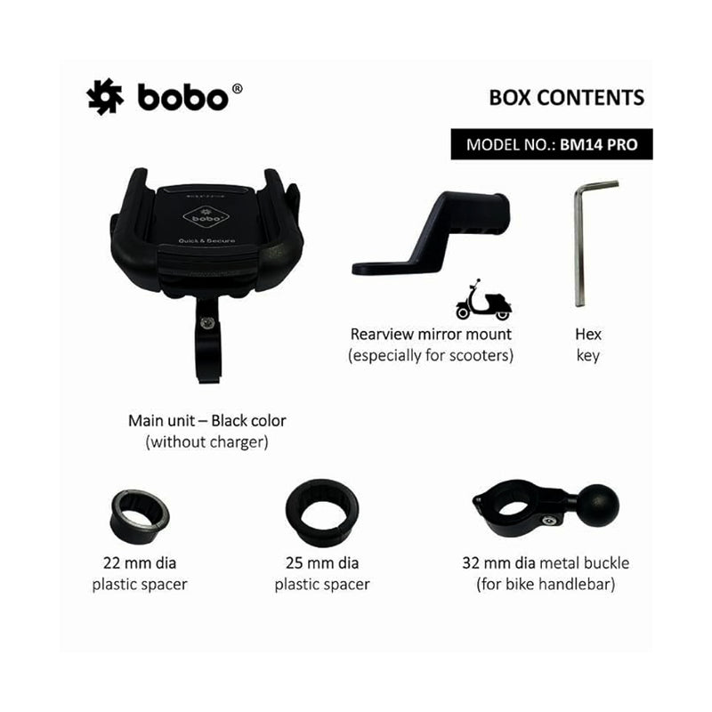 Quick Release Mobile Holder With Vibration Controller-BOBO BM14 PRO