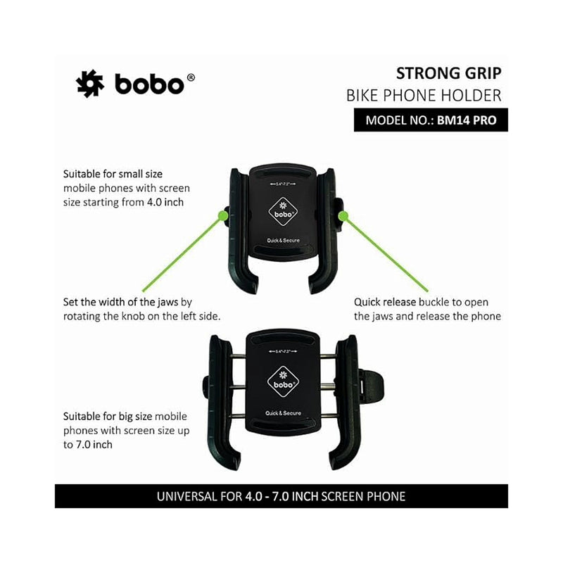 Quick Release Mobile Holder With Vibration Controller-BOBO BM14 PRO