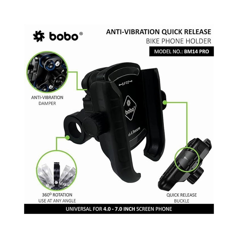 Quick Release Mobile Holder With Vibration Controller-BOBO BM14 PRO