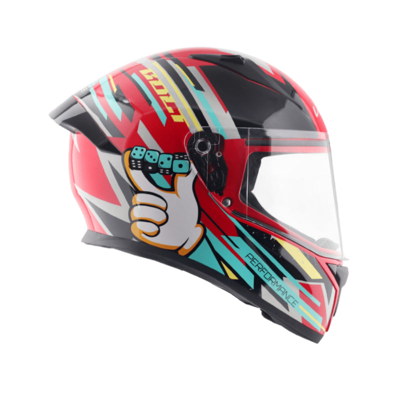 Vega Bolt Dice Red Black Helmet