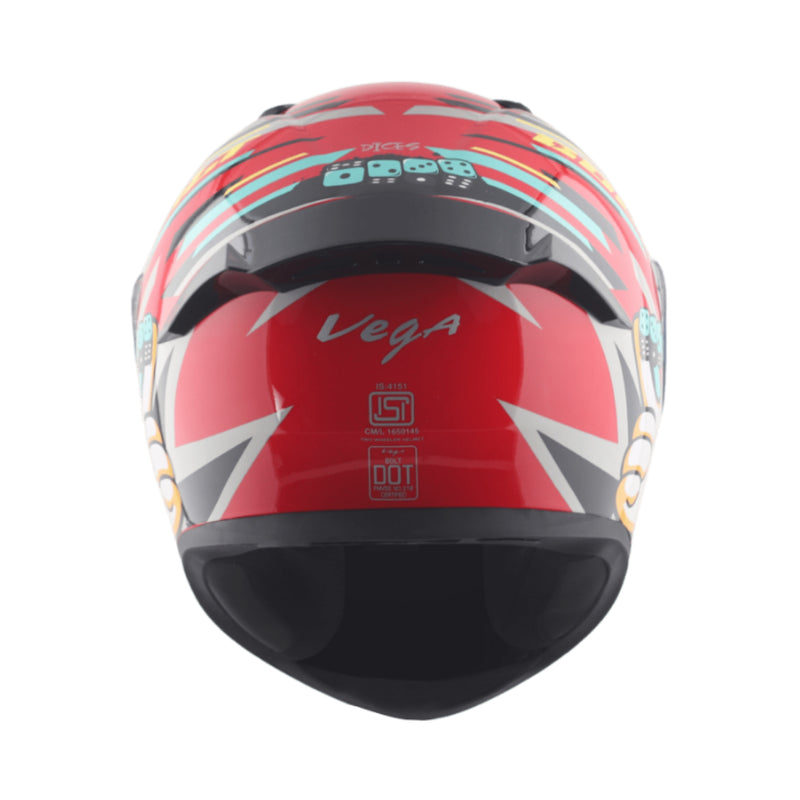 Vega Bolt Dice Red Black Helmet