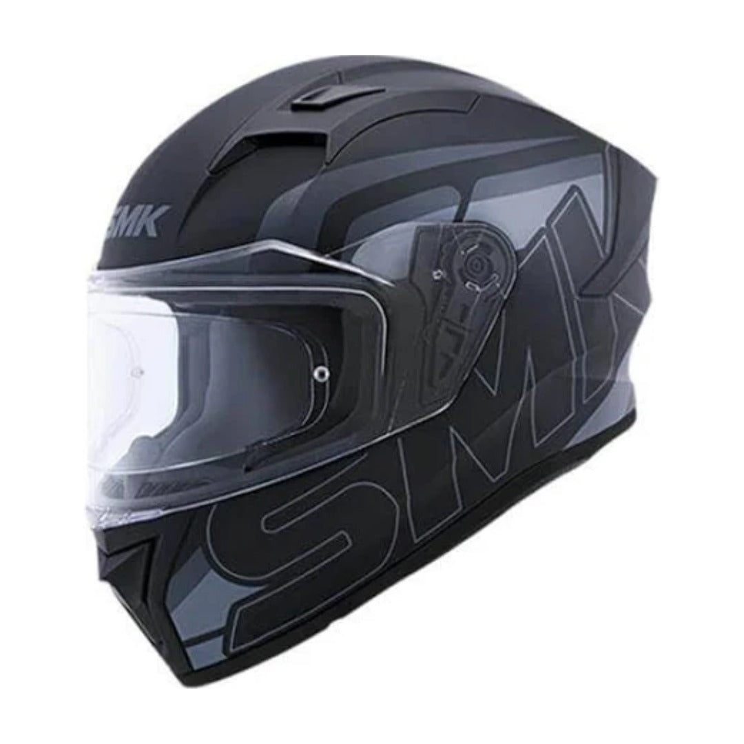 SMK Stellar Stage Gloss Black Grey Black-GL262 Full Face Helmet