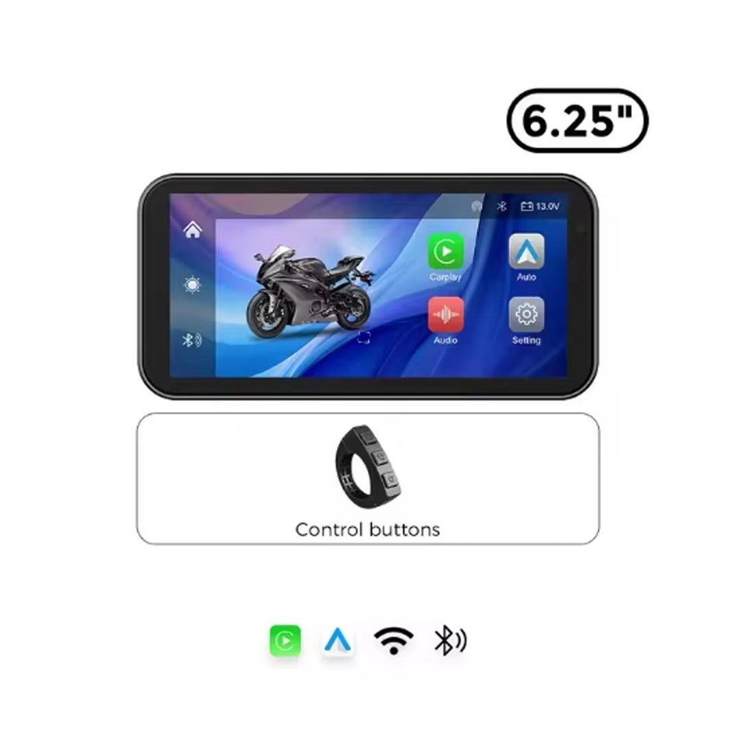 Display Only Model - S3P Lite 6.25 inch Motorcycle Navigation with Carplay 2K HD Screen ONLY with Handlebar Remote