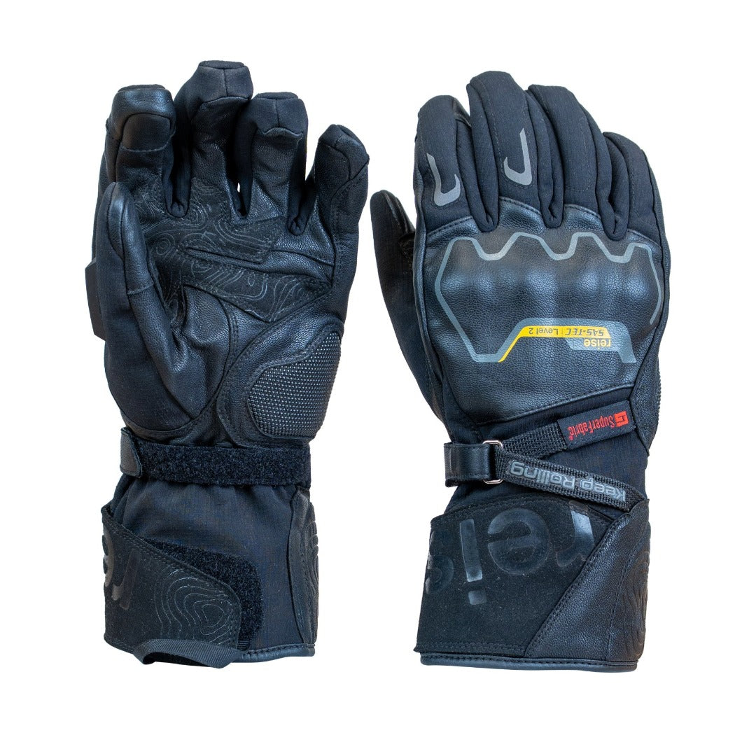 Reise Nubra Gloves Black – Waterproof Touring Motorcycle Gloves with SAS-TEC Protection