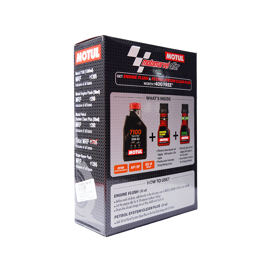 Motul 7100 4T 10W-50 Fully Synthetic Engine Oil Combo Offer