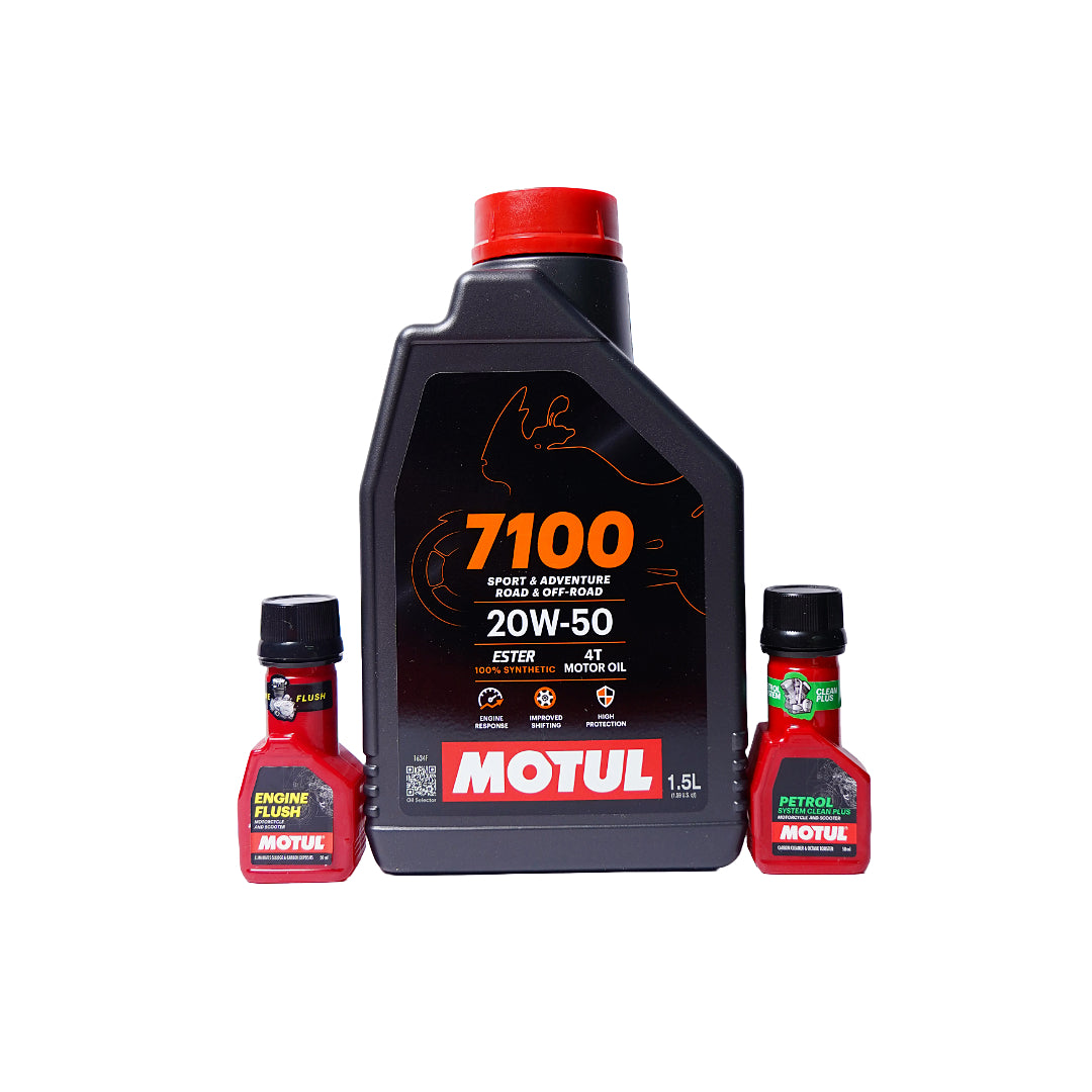 Motul 7100 4T 20W-50 Fully Synthetic Engine Oil Combo Offer