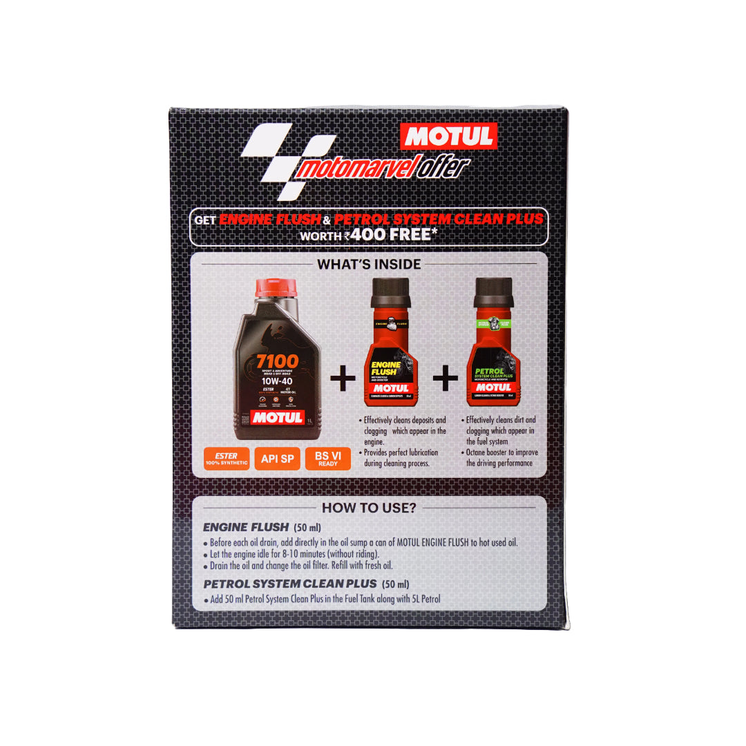 Motul 7100 4T 10W-40 Fully Synthetic Engine Oil Combo Offer