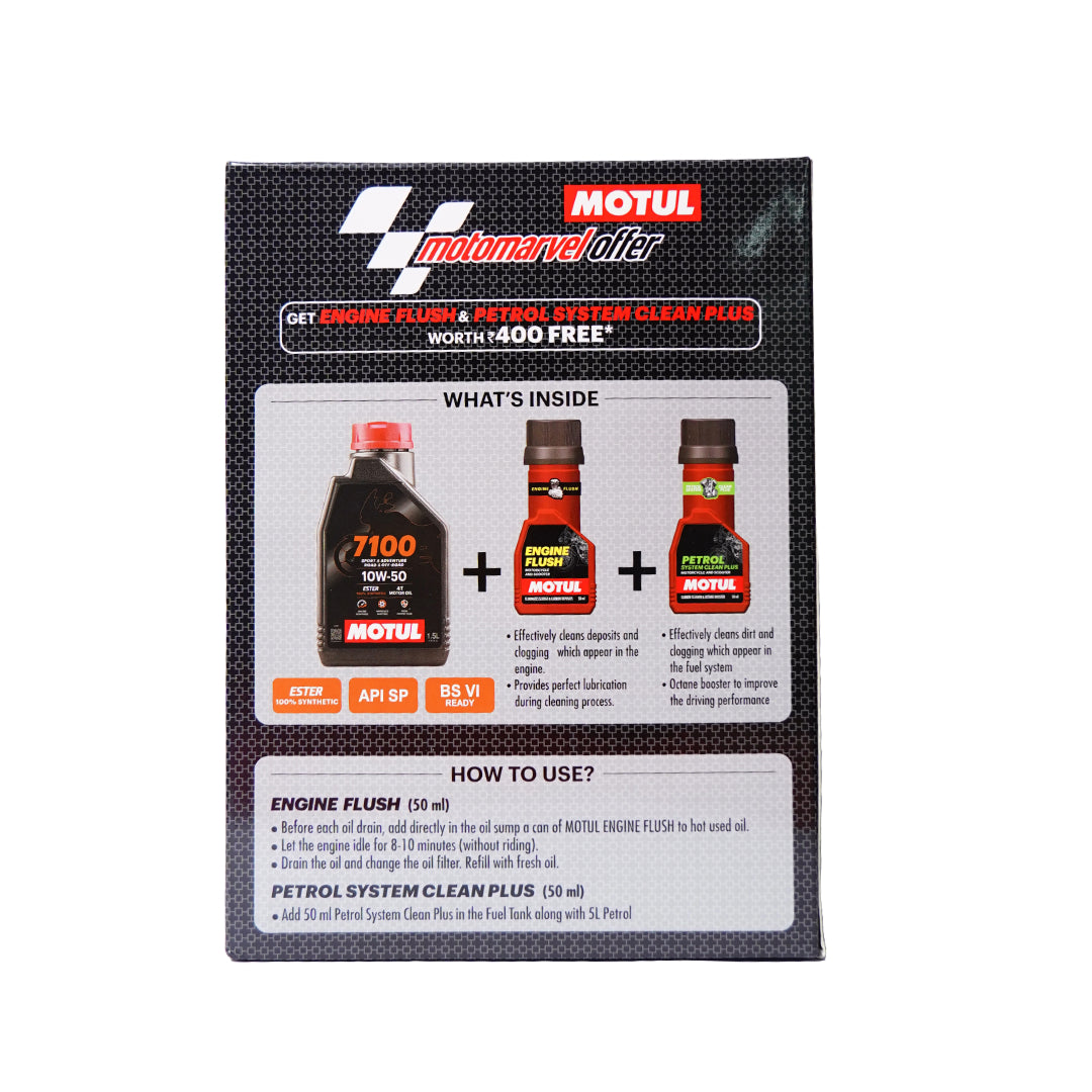 Motul 7100 4T 10W-50 Fully Synthetic Engine Oil Combo Offer