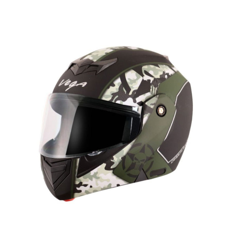 Helmet/Vega/CRU DX CAMO/DULL BLACK BATTLE GREEN/M